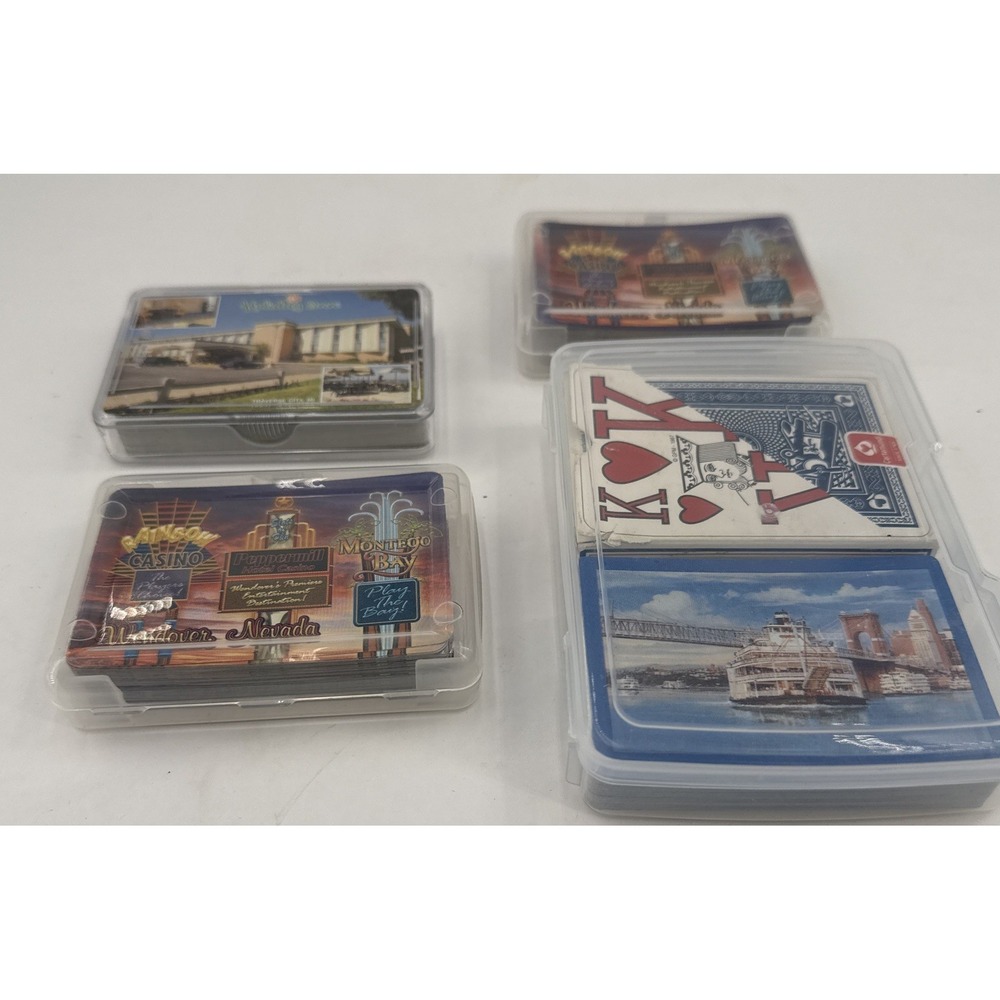 Vtg Lot Of 5‎ Decks Playing Cards Holiday Inn Las Vegas Cincinnati Ohio W/cases